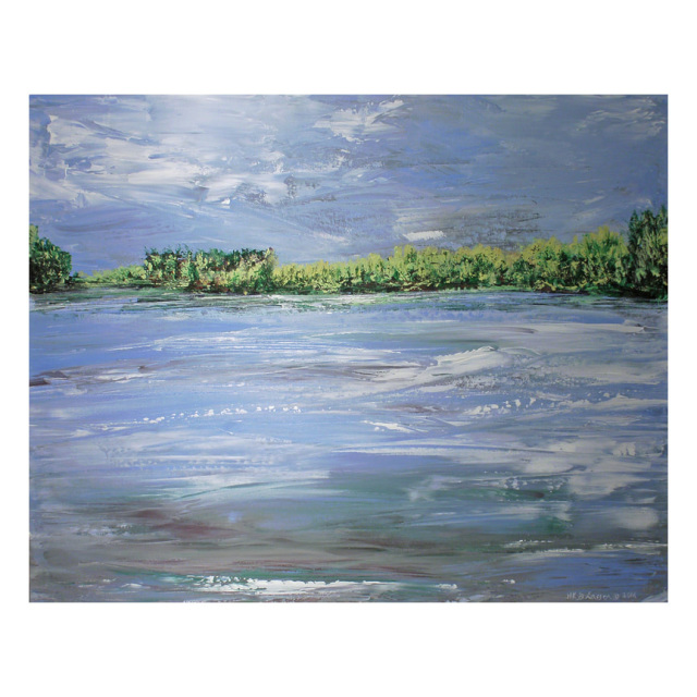 Cumberland River View II Acrylic on Canvas Waterscape Painting